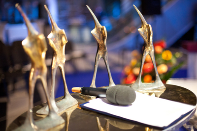 Zwycięzcy konkursu otrzymali pamiątkowe statuetki. Fot. Piotr Gajewski