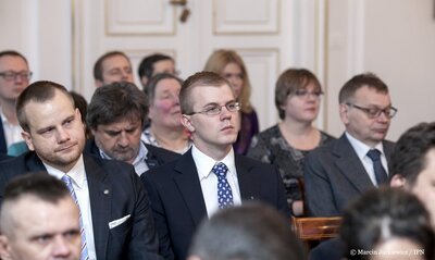 Konferencja „Dotyk Katynia. Zbrodnia Katyńska w perspektywie międzynarodowej. Polityka, tożsamość, narracje”  w Belwederze – 23 listopada 2017. Fot. Marcin Jurkiewicz (IPN)