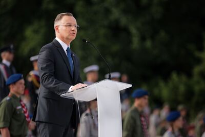 Obchody 80. rocznicy bitwy o Monte Cassino – Włochy, 18 maja 2024. Na zdj. Prezydent RP Andrzej Duda. Fot. Mikołaj Bujak (IPN)