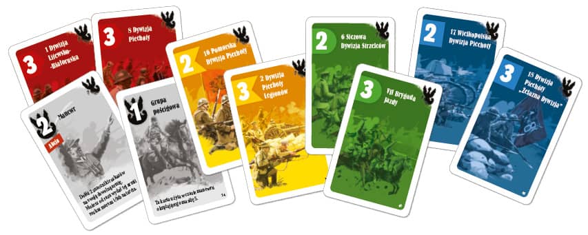 Karty strony polskiej z gry edukacyjnej Bitwa Warszawska