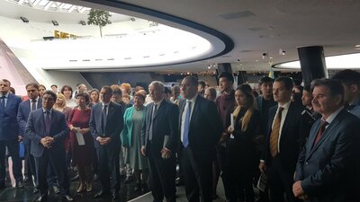 Spotkanie uczestników otwarcia wystawy z przedstawicielami IPN