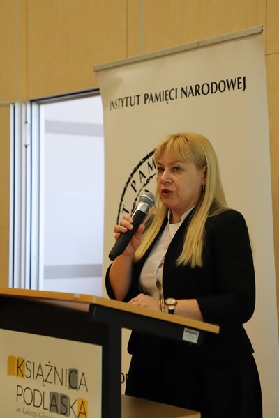 Wystąpienie Jolanty Gadek - dyrektor Książnicy Podlaskiej