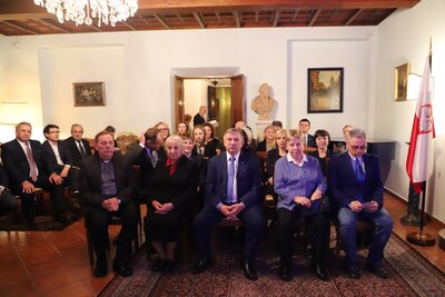 Uczestnicy spotkania w Ambasadzie RP przy Stolicy Apostolskiej