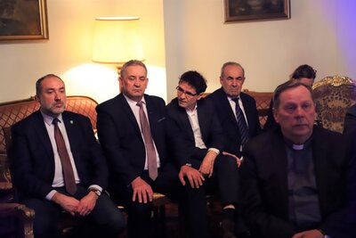Uczestnicy spotkania w Ambasadzie RP przy Stolicy Apostolskiej