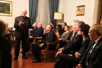 Uczestnicy spotkania w Ambasadzie RP przy Stolicy Apostolskiej
