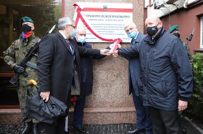 Odsłonięcie tablicy Alfonsa Zgrzebnioka i otwarcie wystawy „Powstania Śląskie 1919–1921”, fot. A. Piekarska IPN Białystok