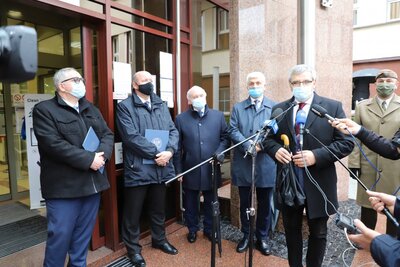 Odsłonięcie tablicy Alfonsa Zgrzebnioka i otwarcie wystawy „Powstania Śląskie 1919–1921”, fot. A. Piekarska IPN Białystok