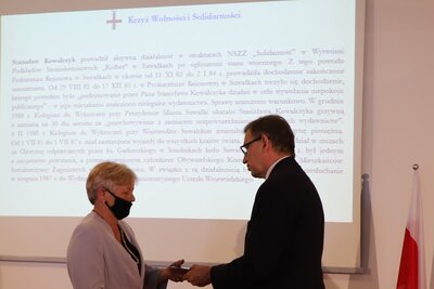 Uroczystość wręczenia Krzyży Wolności i Solidarności, fot. A. Piekarska IPN Białystok