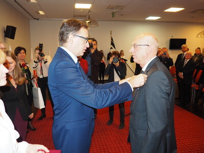 Uroczystość wręczenia Krzyży Wolności i Solidarności działaczom opozycji z Polski północno-wschodniej