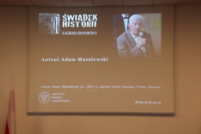 Prezentacja Laureatów VIII edycji Nagrody Honorowej „Świadek Historii”