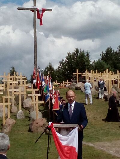 Dr Mateusz Szpytma odczytał list Prezesa IPN dr. Jarosława Szarka