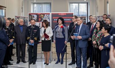 Wernisaż wystawy „Zbrodnie komunistyczne w Marynarce Wojennej w okresie stalinowskim” w Sejmie RP – 9 stycznia 2018. Fot. Marcin Jurkiewicz (IPN)