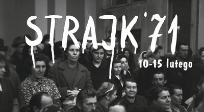 Fragment plakatu IPN Oddział w Łodzi zapraszający na obchody 50. rocznicy strajku włókniarek