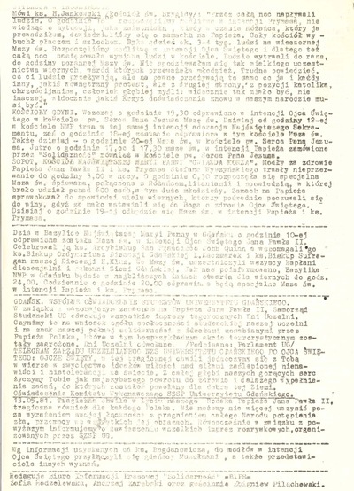 BIPS. Specjalny Serwis Informacyjny Biura informacji Prasowej „Solidarność”, nr 79 z dnia 14-05-1981 r., z artykułami dot. zamachu na papieża Jana Pawła II