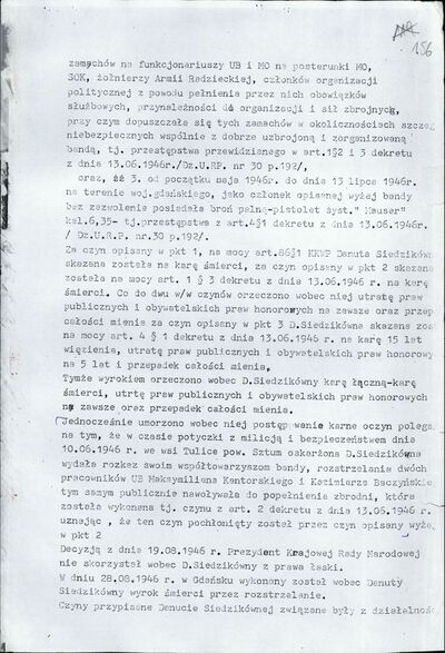 Postanowienie Sądu Wojewódzkiego w Gdańsku o unieważnieniu wyroku. Gdańsk 10 czerwca 1991 r. (IPN Gd 323/1, s. 156)