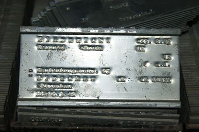 Przykładowa blaszka z danymi adresowymi z kartoteki mieszkańców Tczewa z lat 1939-1945 (IPN Gd 40)