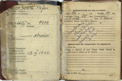 Książeczka żołdu Stefana Seroki, żołnierza Polskich Sił Zbrojnych na Zachodzie (IPN Gd 892/3)