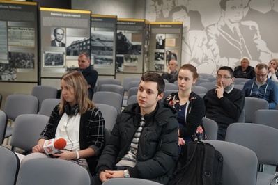 Konferencja prasowa na temat obchodów 100. rocznicy odzyskania niepodległości zorganizowanych przez Oddział IPN w Katowicach.