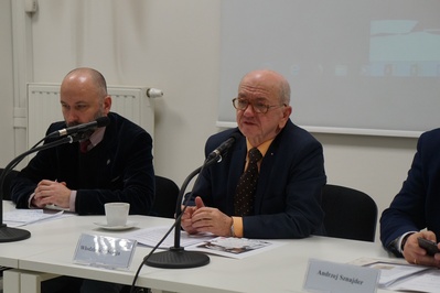 Konferencja prasowa na temat obchodów 100. rocznicy odzyskania niepodległości zorganizowanych przez Oddział IPN w Katowicach.