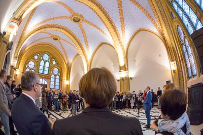 Wernisaż wystawy „Życie przechowane. Mieszkańcy Górnego Śląska i Zagłębia Dąbrowskiego z pomocą Żydom w czasie II wojny światowej”. Fot. Sławomir Kasper (IPN)