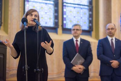 Wernisaż wystawy „Życie przechowane. Mieszkańcy Górnego Śląska i Zagłębia Dąbrowskiego z pomocą Żydom w czasie II wojny światowej”. Fot. Sławomir Kasper (IPN)