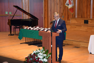 Ceremonia wręczenia Krzyża Wolności i Solidarności w Bielsku-Białej.