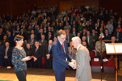 Ceremonia wręczenia Krzyża Wolności i Solidarności w Bielsku-Białej.