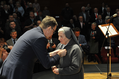 Ceremonia wręczenia Krzyża Wolności i Solidarności w Bielsku-Białej.