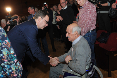 Ceremonia wręczenia Krzyża Wolności i Solidarności w Bielsku-Białej.