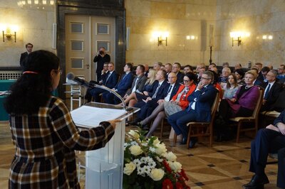 Uroczystość wręczenia Krzyży Wolności i Solidarności w Katowicach.