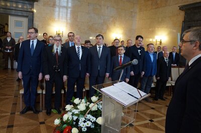 Uroczystość wręczenia Krzyży Wolności i Solidarności w Katowicach.