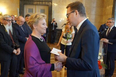 Uroczystość wręczenia Krzyży Wolności i Solidarności w Katowicach.