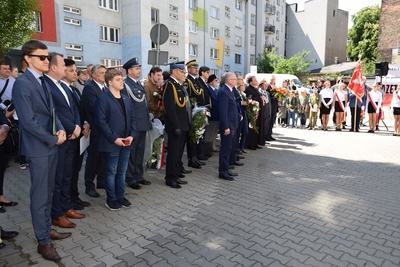 Odsłonięcie tablicy poświęconej Żołnierzom Wyklętym w Sosnowcu.
