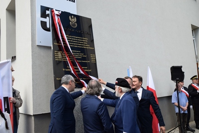 Odsłonięcie tablicy poświęconej Żołnierzom Wyklętym w Sosnowcu.