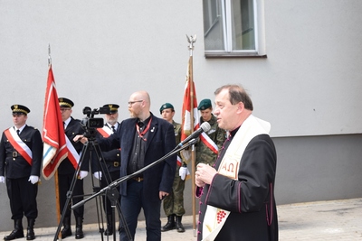 Odsłonięcie tablicy poświęconej Żołnierzom Wyklętym w Sosnowcu.