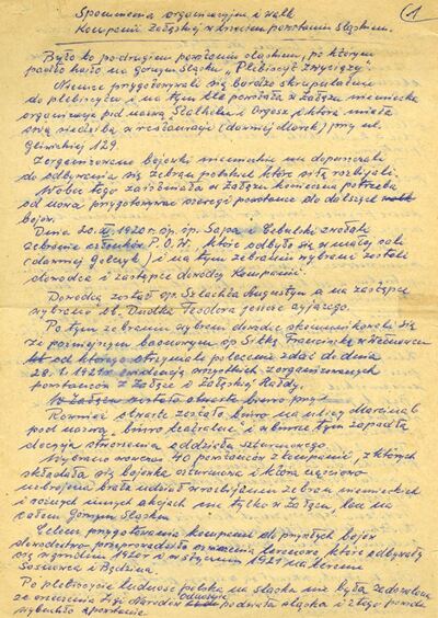 5. Pierwsza strona wspomnień Teodora Dudka.