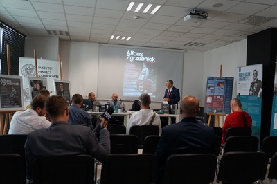 Konferencja prasowa na temat obchodów 100. rocznicy wybuchu I Powstania Śląskiego zorganizowanych przez Oddział IPN w Katowicach.