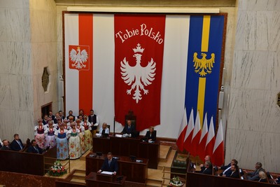 Sesja Sejmiku Województwa Śląskiego z udziałem Prezydenta Rzeczypospolitej Polskiej Andrzeja Dudy.