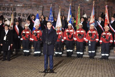 Uroczystość upamiętniająca ofiary pacyfikacji kopalni „Wujek”.