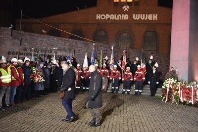 Uroczystość upamiętniająca ofiary pacyfikacji kopalni „Wujek”.