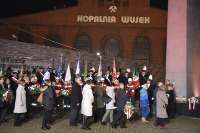 Uroczystość upamiętniająca ofiary pacyfikacji kopalni „Wujek”.
