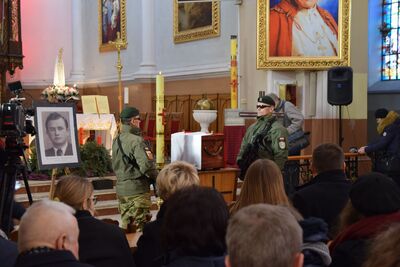 Uroczystość pogrzebowa śp. Bronisława Klimczaka „Sokoła“.