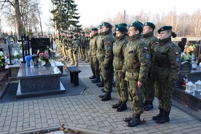 Uroczystość pogrzebowa śp. Bronisława Klimczaka „Sokoła“.