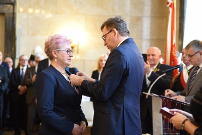 Uroczystość wręczenia Krzyży Wolności i Solidarności w Katowicach.