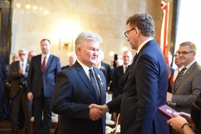 Uroczystość wręczenia Krzyży Wolności i Solidarności w Katowicach.