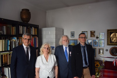 Wręczenie Krzyża Wolności i Solidarności Januszowi Malczewskiemu w Sosnowcu 23 czerwca 2020 r.