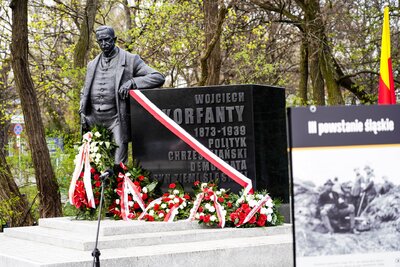 Uroczystość w 148. rocznicę urodzin Wojciecha Korfantego w Warszawie. Fot. MN/BUWiM.