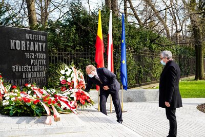 Uroczystość w 148. rocznicę urodzin Wojciecha Korfantego w Warszawie. Fot. MN/BUWiM.