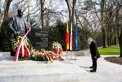 Uroczystość w 148. rocznicę urodzin Wojciecha Korfantego w Warszawie. Fot. MN/BUWiM.