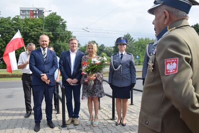 Odsłonięcie tablicy w miejscu niemieckiego obozu w byłej fabryce Schoena – Sosnowiec, 16 lipca 2021